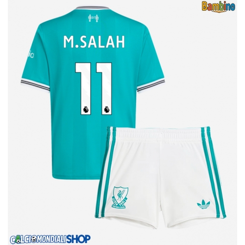 Maglie da calcio Liverpool Mohamed Salah #11 Terza Maglia Bambino 2025-26 Manica Corta + Pantaloni corti)